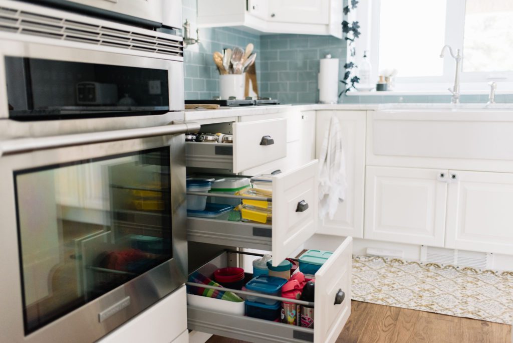 Drawers are the best way to maximize storage in a small kitchen