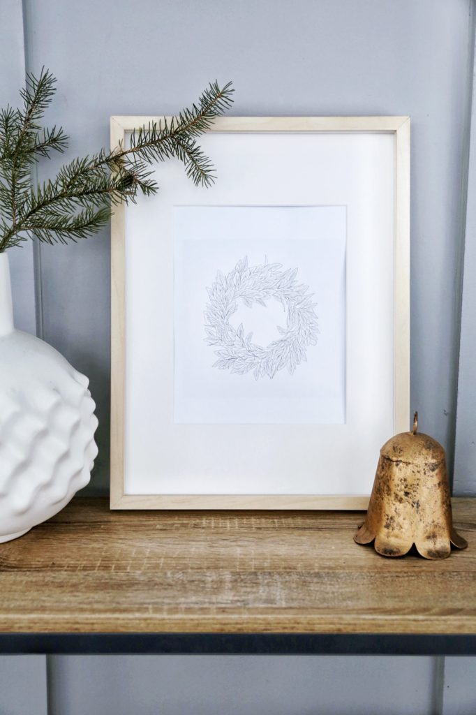 Framed print of Christmas wreath